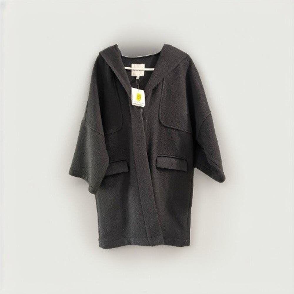Gibson Latimer NWT Wool Blend Hooded Duster COAT in Black SZ S Outerwear $189